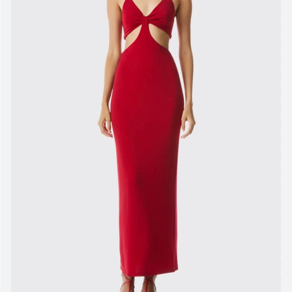 Red Cut-Out Maxi Dress